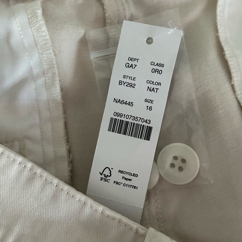 J. Crew Women's Straight Leg High Rise Kate Chino Khaki Pants Size 16 New - Picture 8 of 9